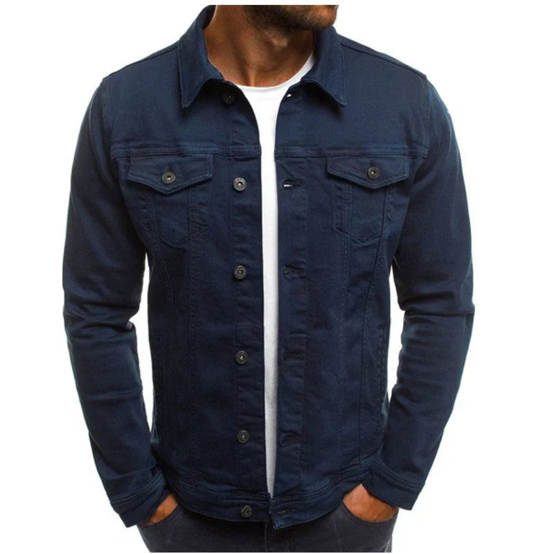 Herren Jeansjacke Lässig Vielseitig Hochwertig Baumwolle 4