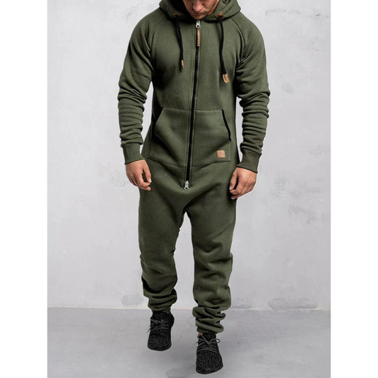 Herren Jumpsuit Kapuze Bequem Warm Fleece 0