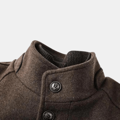 Herren Lagenmantel Hoher Halsausschnitt Eleganter Schnitt 5