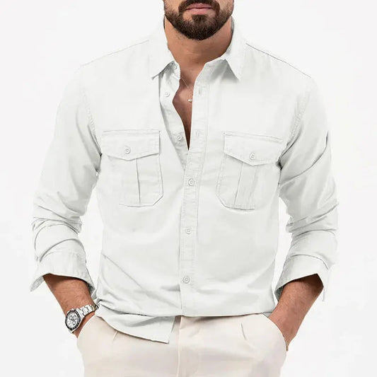 Herren Langarmhemd Vintage Eleganter Schnitt Hochwertige Verarbeitung 0