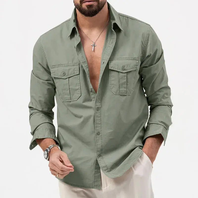 Herren Langarmhemd Vintage Eleganter Schnitt Hochwertige Verarbeitung 2