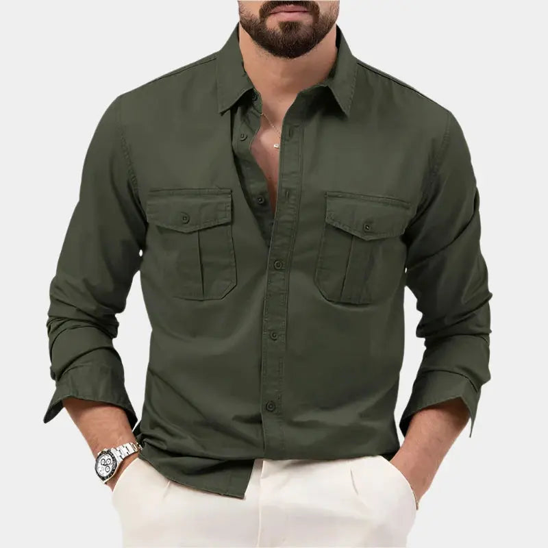Herren Langarmhemd Vintage Eleganter Schnitt Hochwertige Verarbeitung 4