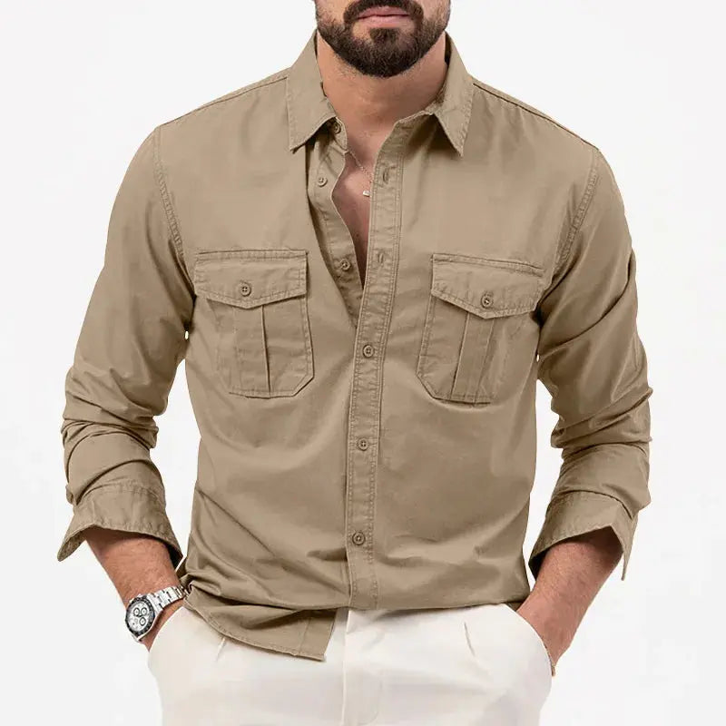 Herren Langarmhemd Vintage Eleganter Schnitt Hochwertige Verarbeitung 5