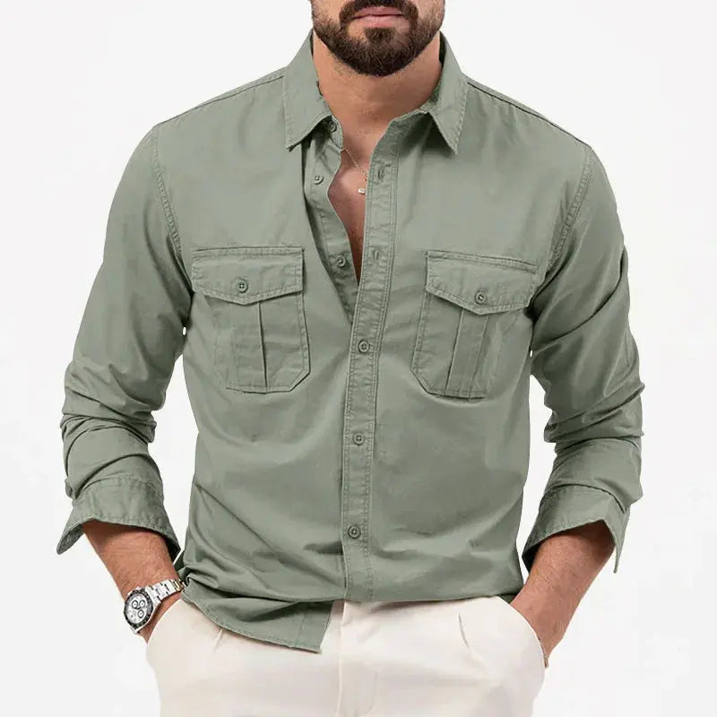 Herren Langarmhemd Vintage Eleganter Schnitt Hochwertige Verarbeitung 6