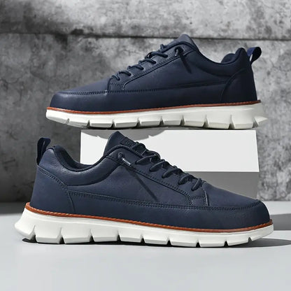 Herren Leder Turnschuhe Komfortabel Modern Hochwertig 1