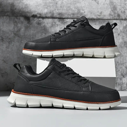 Herren Leder Turnschuhe Komfortabel Modern Hochwertig 4