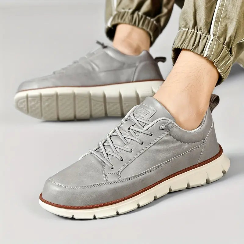 Herren Leder Turnschuhe Komfortabel Modern Hochwertig 5