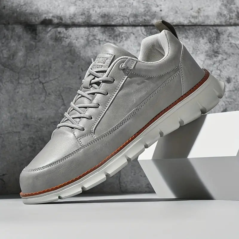 Herren Leder Turnschuhe Komfortabel Modern Hochwertig 7