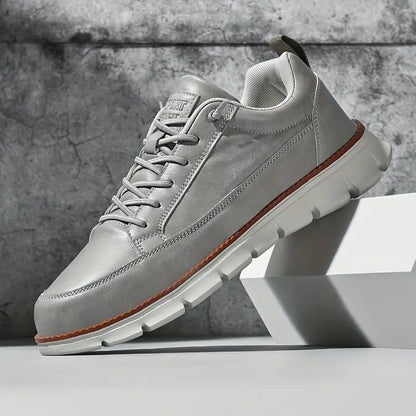 Herren Leder Turnschuhe Komfortabel Modern Hochwertig 7