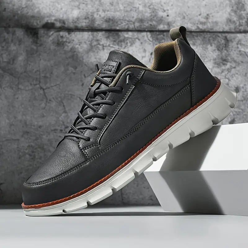 Herren Leder Turnschuhe Komfortabel Modern Hochwertig 8