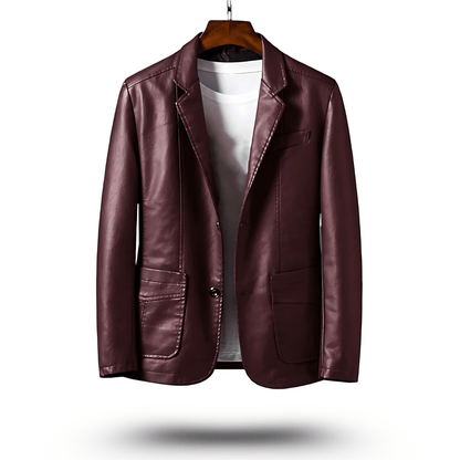 Herren Lederjacke Klassisch Figurbetont PU-Leder 5