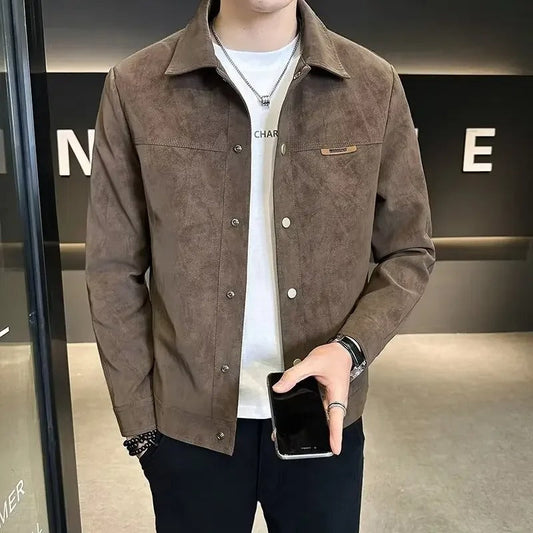Herren Lederjacke Schwarz Modernes Design Hochwertiges Leder mit Reißverschluss 0