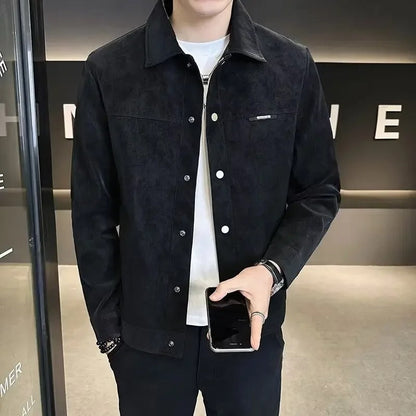 Herren Lederjacke Schwarz Modernes Design Hochwertiges Leder mit Reißverschluss 3