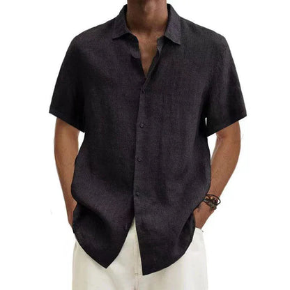 Herren Leinenhemd Klassischer Schnitt Atmungsaktiv 100% Leinen für Stil und Komfort 1