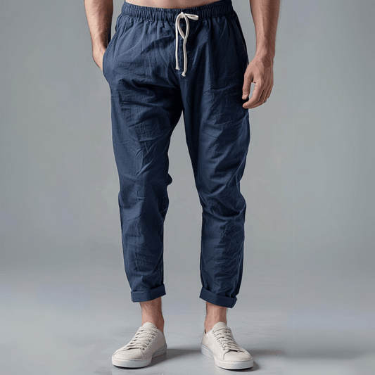 Herren Leinenhose Bequem Atmungsaktiv Leicht für Freizeit und Büro 0