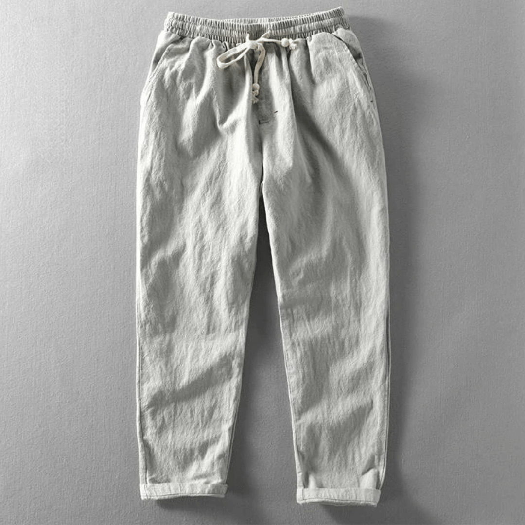 Herren Leinenhose Bequem Atmungsaktiv Leicht für Freizeit und Büro 3