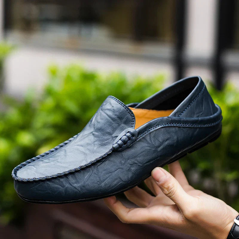 Herren Loafers Echtes Leder Klassisches Design Bequem 1