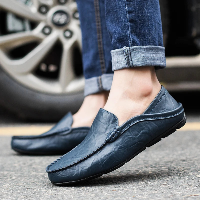 Herren Loafers Echtes Leder Klassisches Design Bequem 2