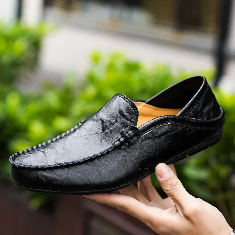 Herren Loafers Echtes Leder Klassisches Design Bequem 5