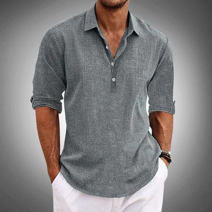 Herren Polo Shirt Atmungsaktiv 100% Leinen Stilvoll Lässig für Sommer 2