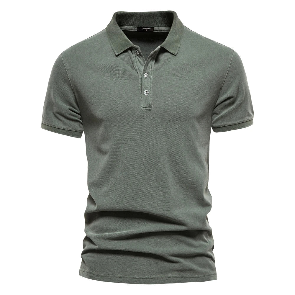 Herren Polo Shirt Elegantes Design Langarm 100% Baumwolle 1