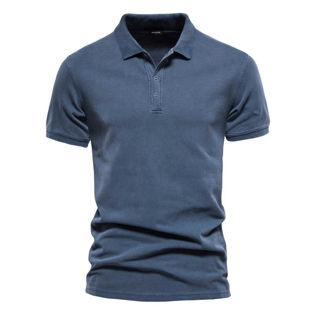 Herren Polo Shirt Elegantes Design Langarm 100% Baumwolle 2