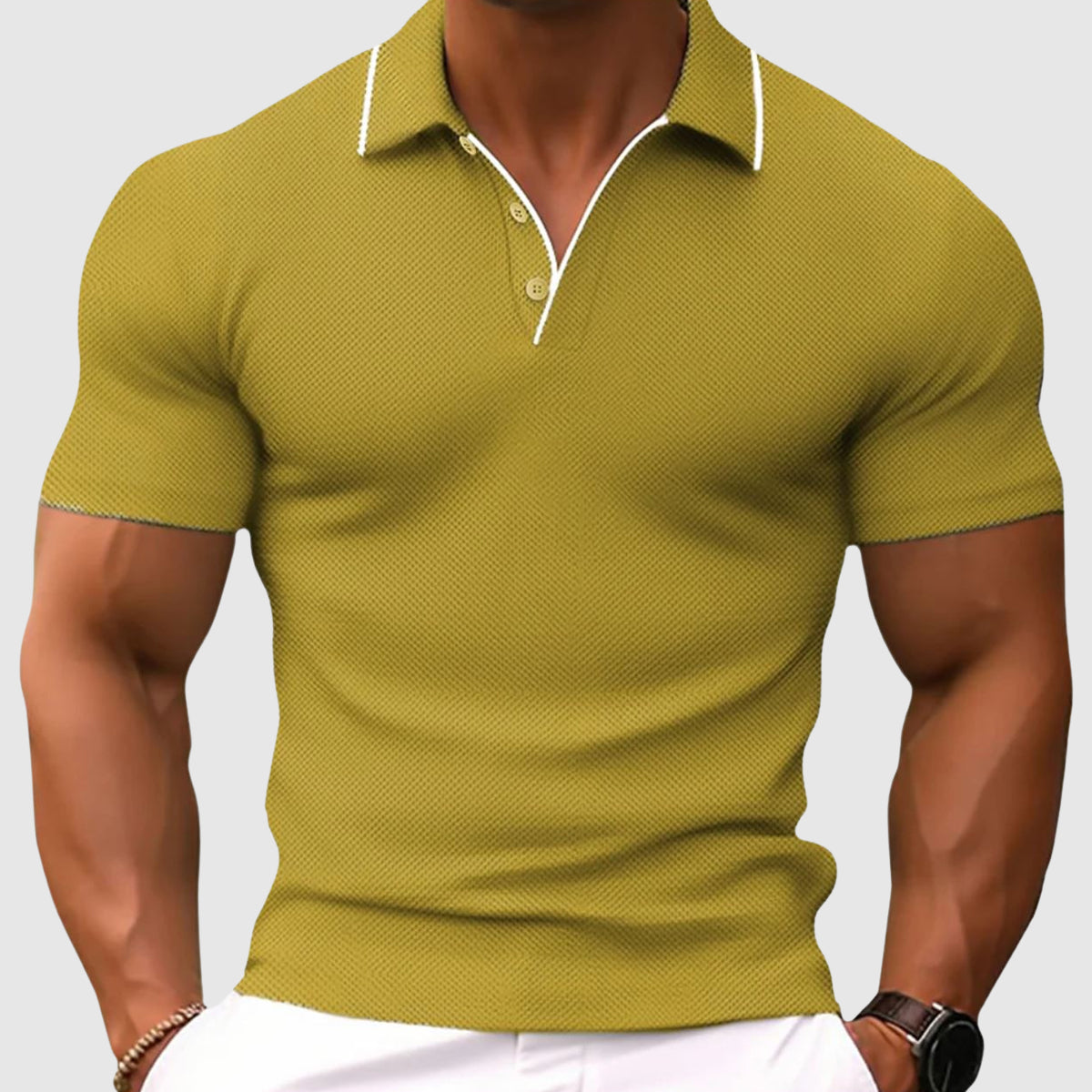 Herren Polo Shirt Modern Bequem Hochwertiger Stoff Atmungsaktiv 3