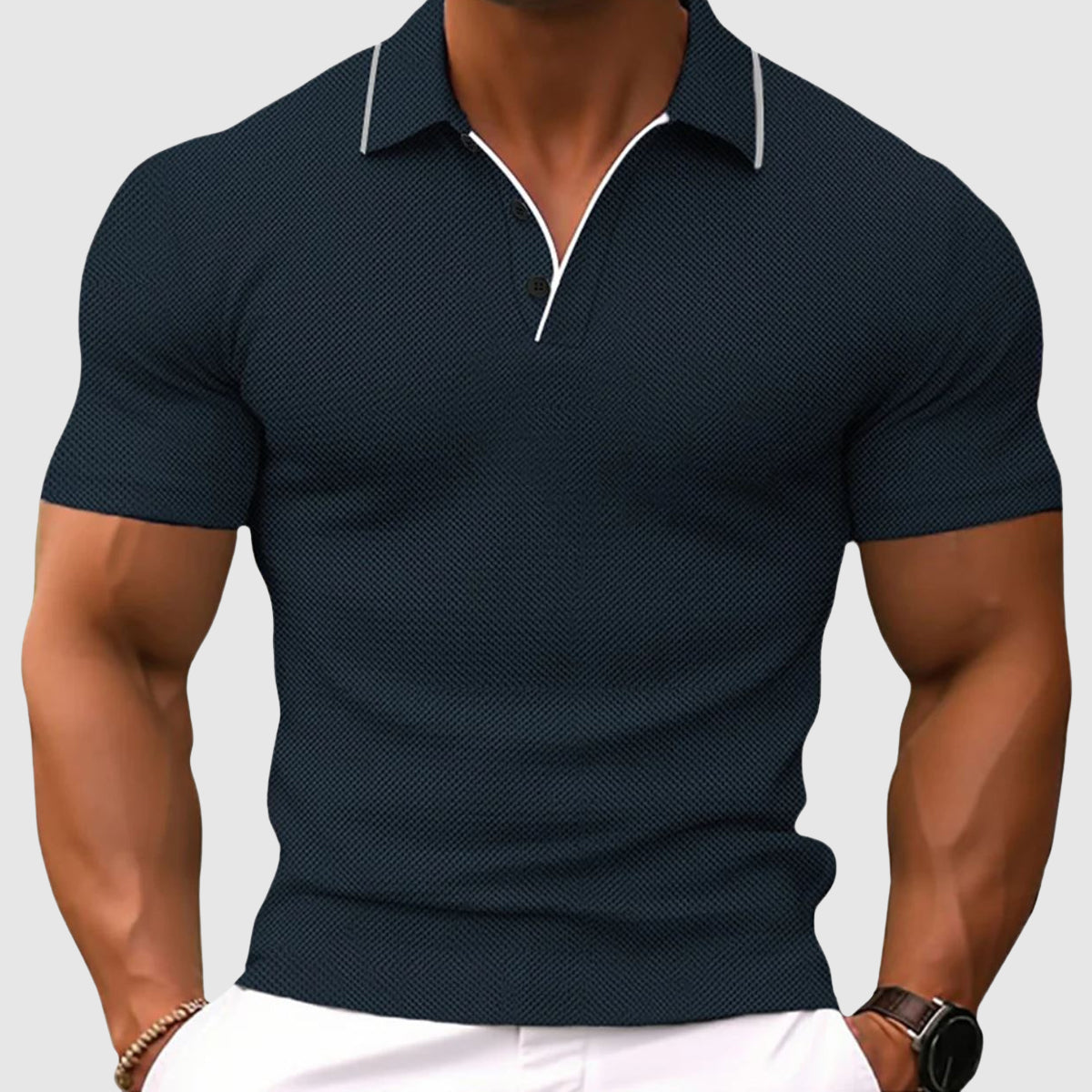 Herren Polo Shirt Modern Bequem Hochwertiger Stoff Atmungsaktiv 4