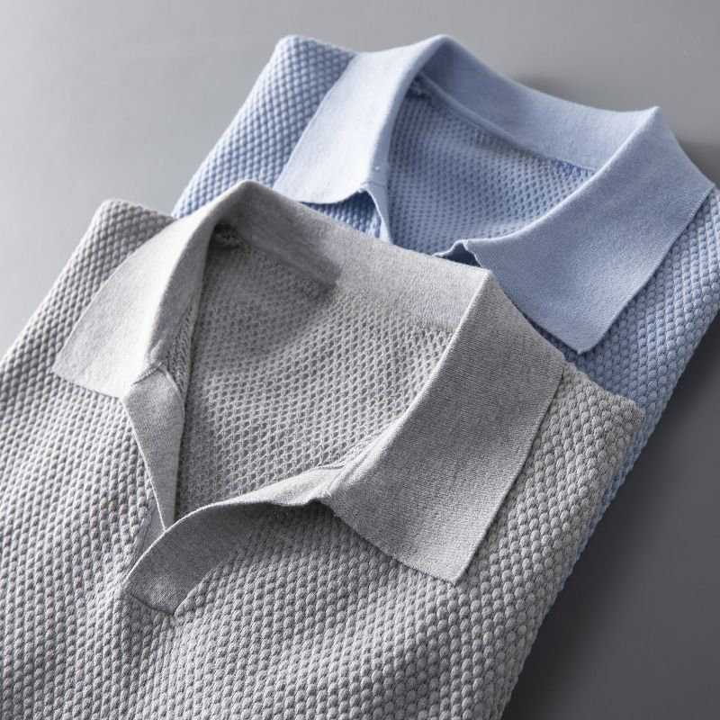 Herren Poloshirt Klassischer Schnitt Langarm 100% Baumwolle 5