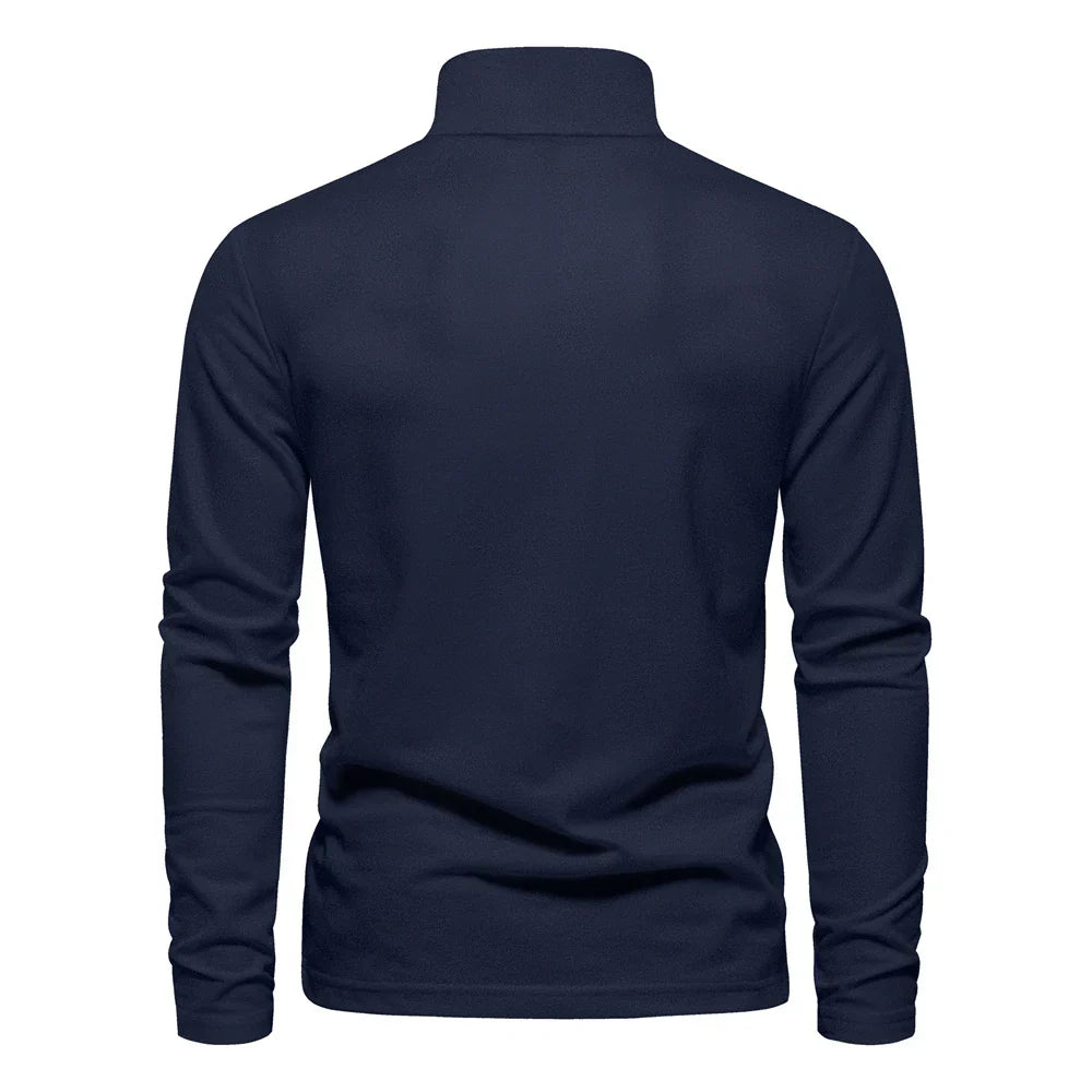 Herren Poloshirt Langarm Klassisch 100% Baumwolle Regular Fit 3