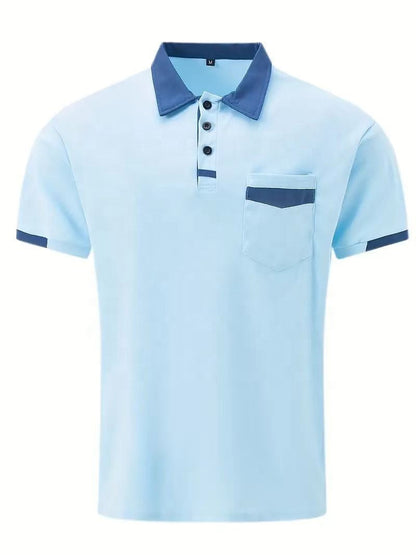 Herren Poloshirt Slim Fit Kontrastdetails Weiche Stoffmischung 2