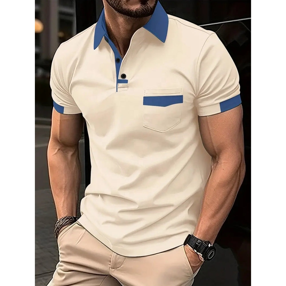 Herren Poloshirt Slim Fit Kontrastdetails Weiche Stoffmischung 3