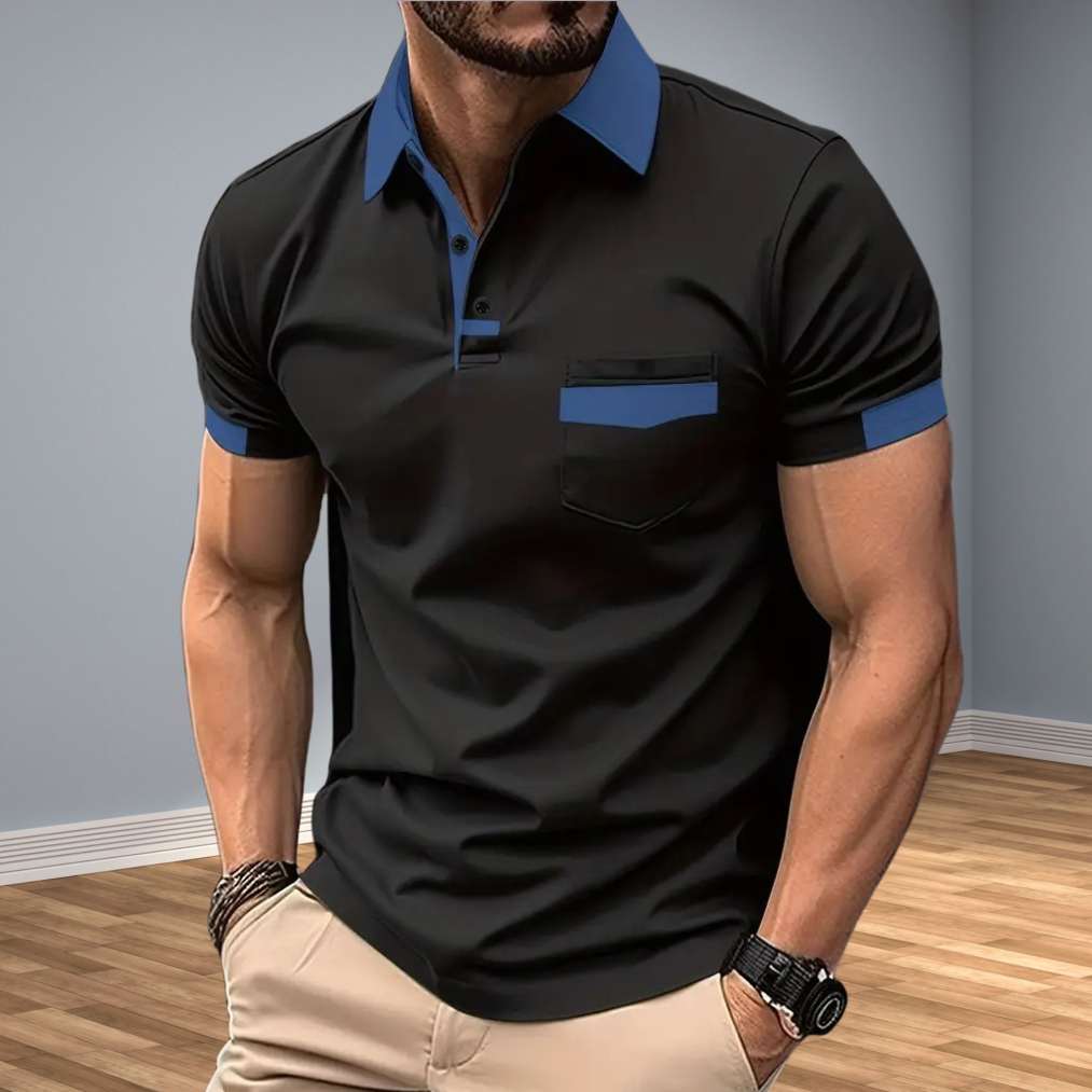 Herren Poloshirt Slim Fit Kontrastdetails Weiche Stoffmischung 4