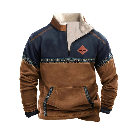 Herren Pullover Langarm Reißverschluss Warm Hochwertiges Material 0