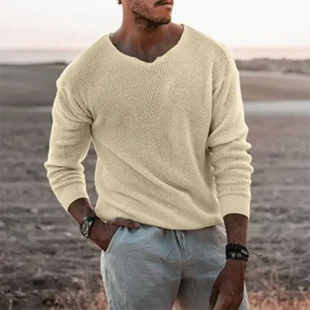Herren Pullover Langarm Warm Klassisches Strickmaterial für Kühle Tage 1