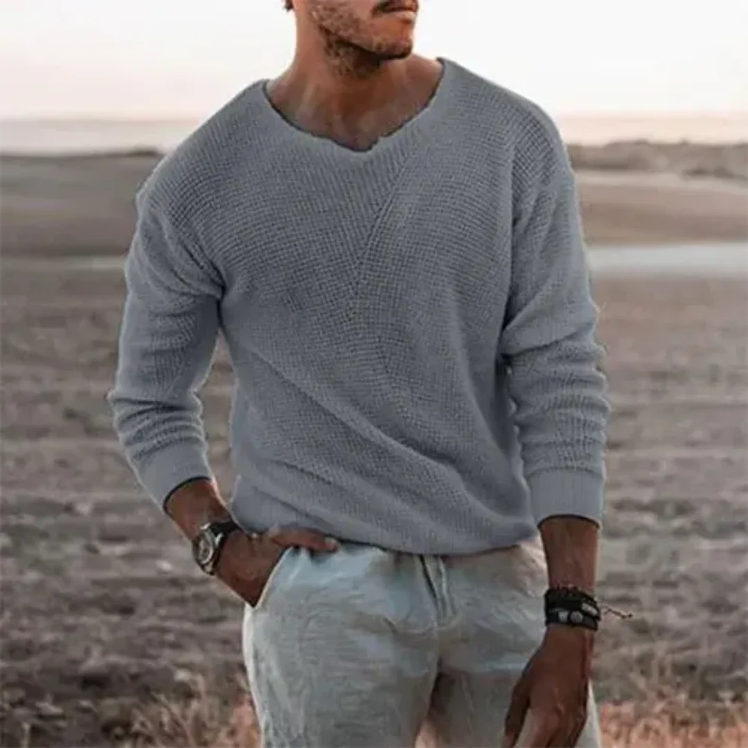 Herren Pullover Langarm Warm Klassisches Strickmaterial für Kühle Tage 2