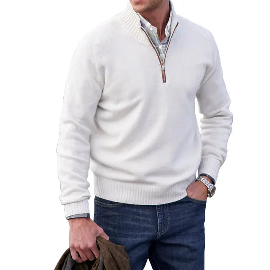 Herren Pullover Reißverschluss Kaschmir Luxuriös 0