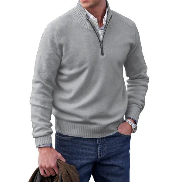 Herren Pullover Reißverschluss Kaschmir Luxuriös 1