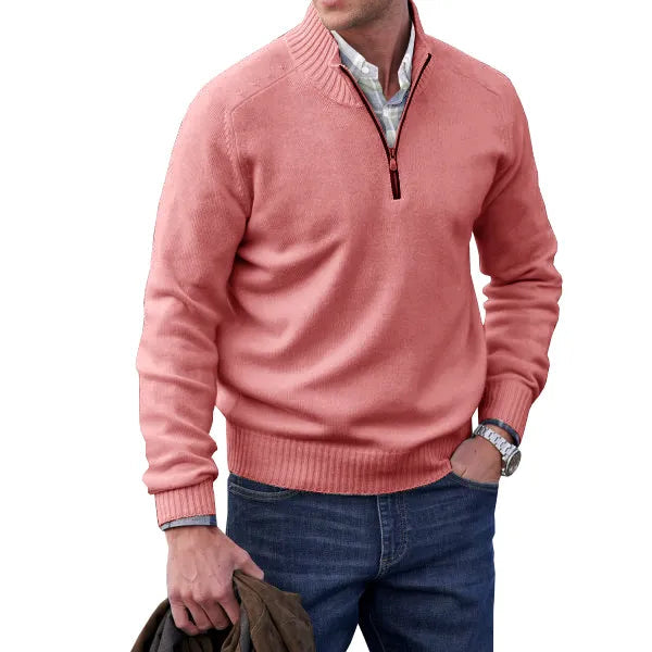 Herren Pullover Reißverschluss Kaschmir Luxuriös 3