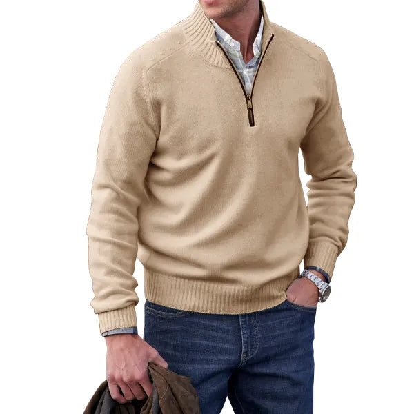 Herren Pullover Reißverschluss Kaschmir Luxuriös 4