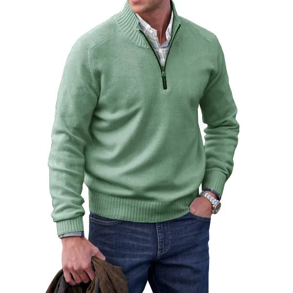 Herren Pullover Reißverschluss Kaschmir Luxuriös 5
