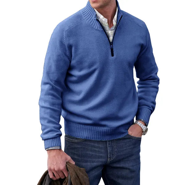 Herren Pullover Reißverschluss Kaschmir Luxuriös 6