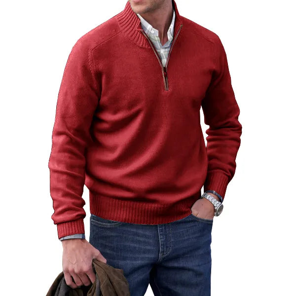 Herren Pullover Reißverschluss Kaschmir Luxuriös 8