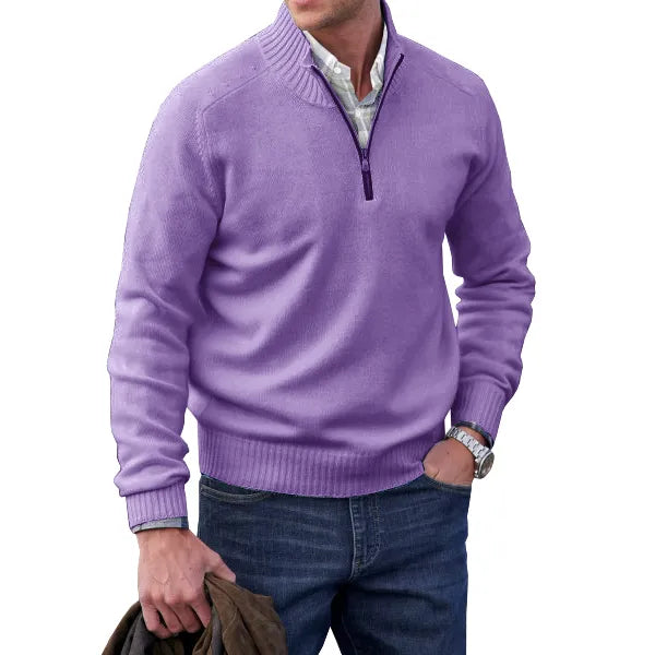 Herren Pullover Reißverschluss Kaschmir Luxuriös 9
