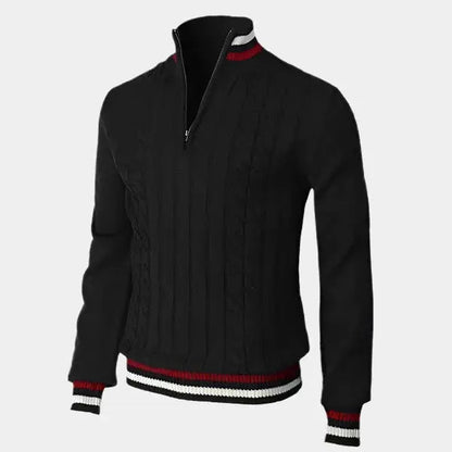 Herren Rollkragenpullover Halber Reißverschluss Weiches Material Eleganter Stil 0