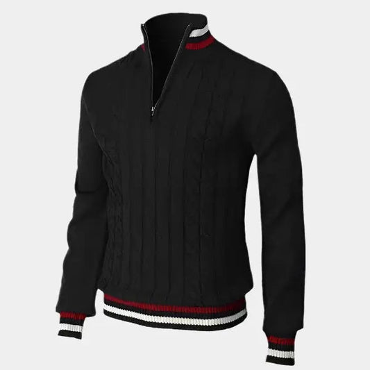 Herren Rollkragenpullover Halber Reißverschluss Weiches Material Eleganter Stil 0