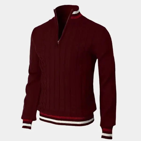 Herren Rollkragenpullover Halber Reißverschluss Weiches Material Eleganter Stil 1