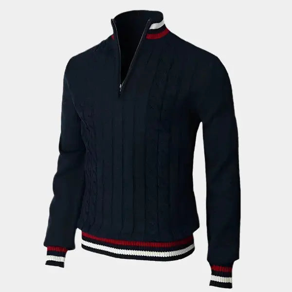 Herren Rollkragenpullover Halber Reißverschluss Weiches Material Eleganter Stil 3