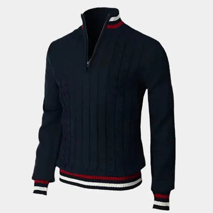 Herren Rollkragenpullover Halber Reißverschluss Weiches Material Eleganter Stil 3