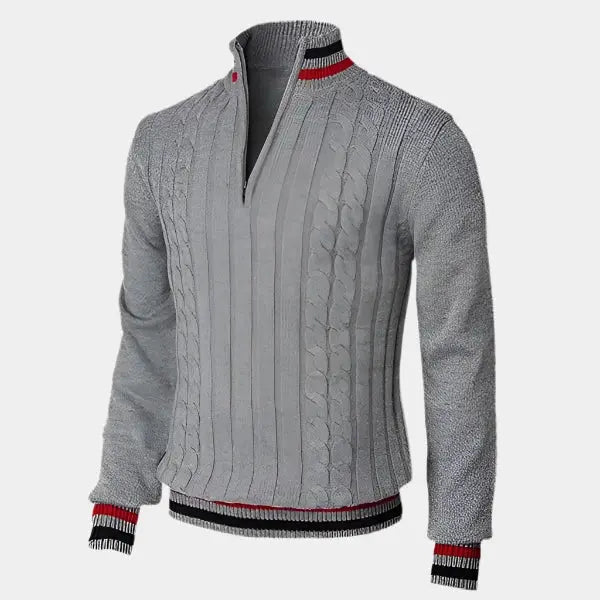 Herren Rollkragenpullover Halber Reißverschluss Weiches Material Eleganter Stil 4